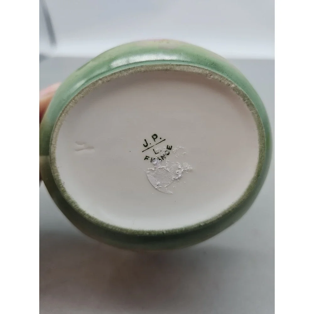 Antique J.P. L. France Limoges Hand Painted Floral Porcelain Basket Gold Trim